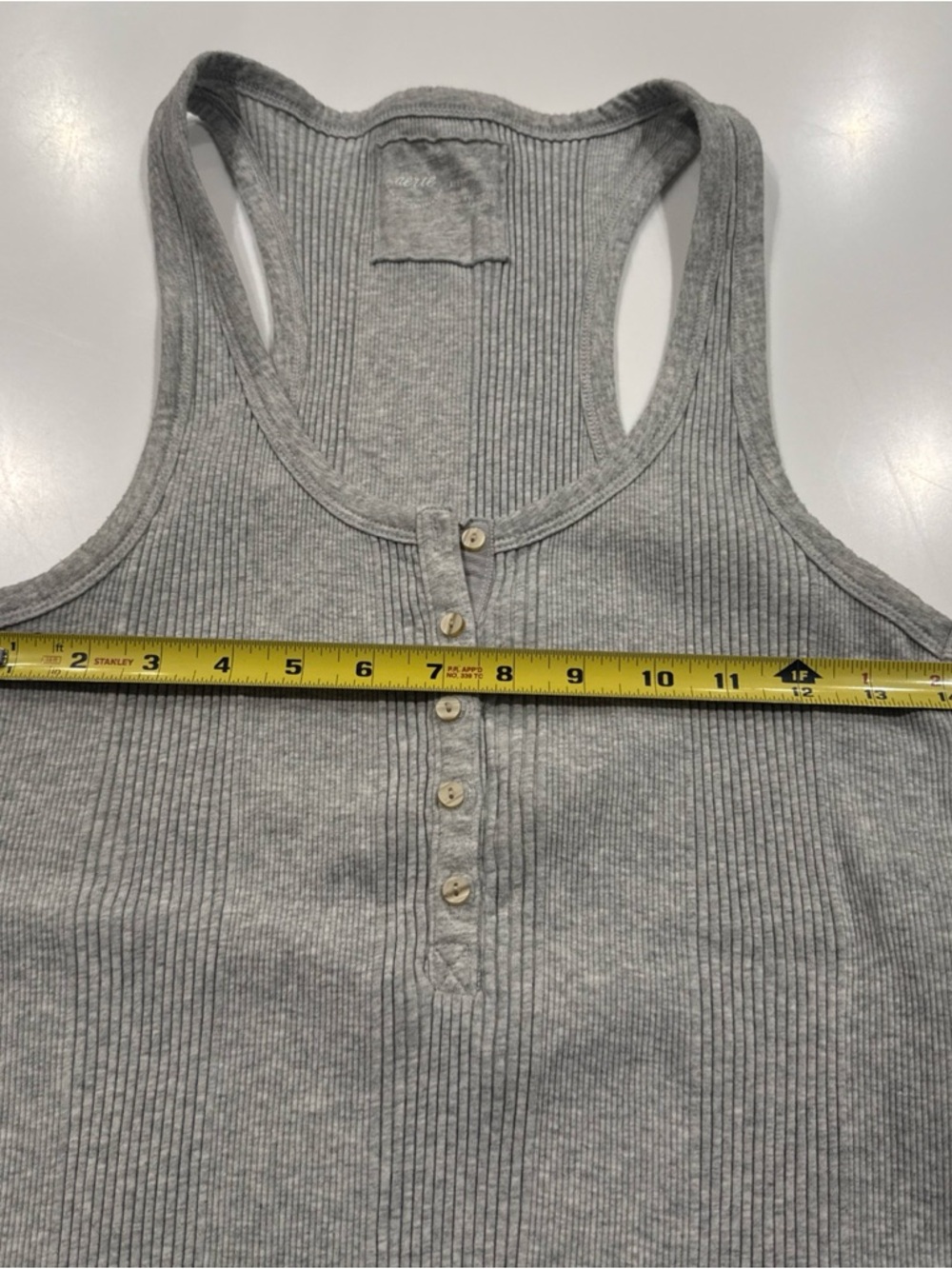 aerie Light Gray Ribbed Henley Tank - Picture 9 of 12